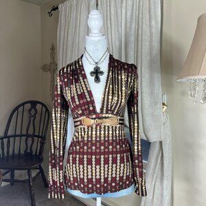 Vintage Wet Seal Pattern Belt Top